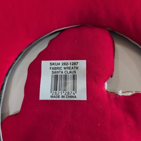 Vintage Christmas Wreath Santa Claus Holiday Puffy Wreath  12" Diameter New - Picture 4 of 4